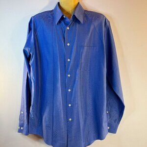 Pronto Uomo Men's Medium Blue Dress Shirt - Size 16.5 36-37 Tall